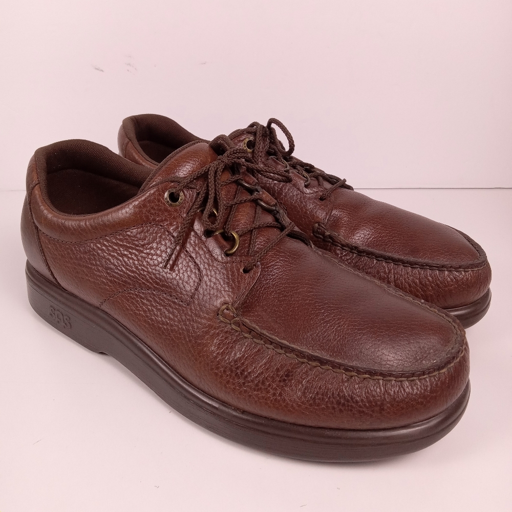 SAS Mens 'Bout Time Lace Up Orthopedic Walking Loafers Mulch Brown Size 11
